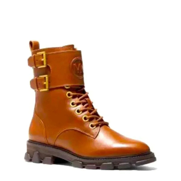 Micheal Kors Ridley Leather Combat Boots - Picture 1 of 13